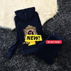 Solid Color Velvet Tracksuit Two-Piece Set