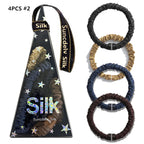 4PCS 100% Pure Mulberry Silk Hair Scrunchies