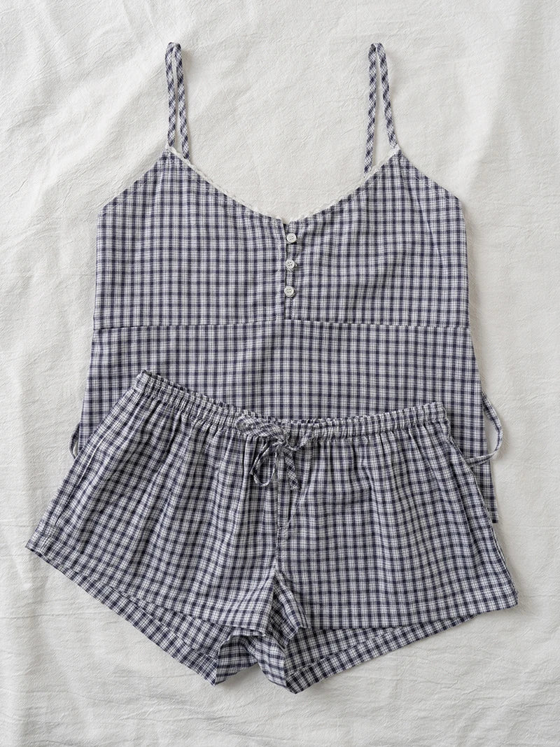 Plaid Shorts Set