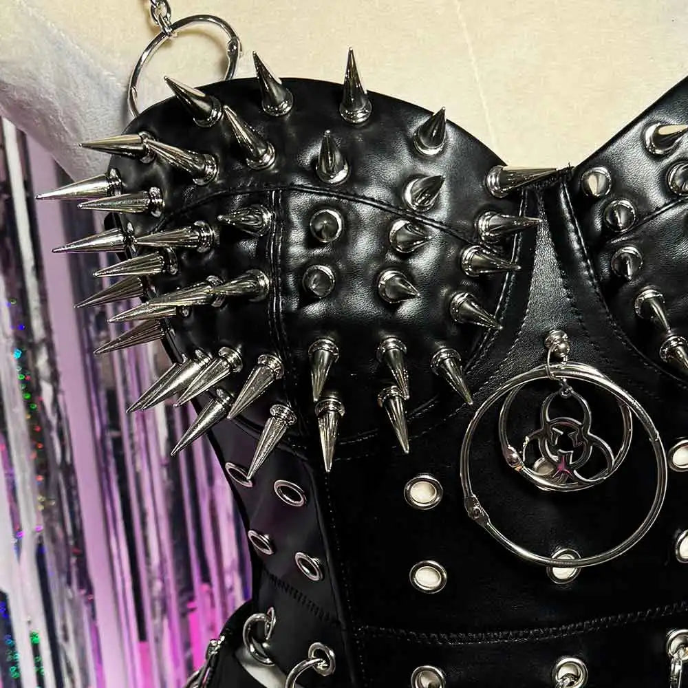 PU Leather Spiked Tank