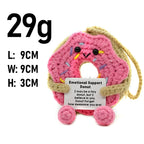FoodSeries Positive Energy Donut Combo Crochet Doll Handmade Knitted Decor Ornament Encouragement Card Mini Desk Decor Gift