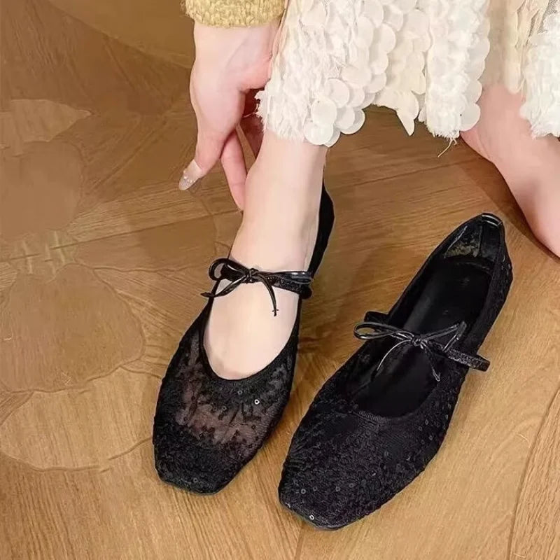 lace Mary Jane shoes