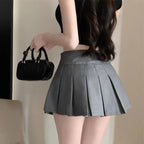 Falda plisada para mujer con lazo, minifalda coreana de moda, falda corta de cintura alta, ropa de calle para mujer, falda de baile, tenis, falda acampanada para mujer.