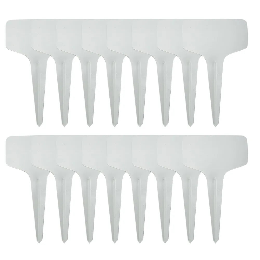 50/100/200pcs White Plastic PVC Plant Tags T Type Marker Nursery Garden Label Seedling Tray Pots Decoration Garden Labels 6x10cm