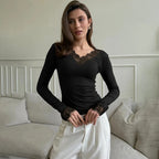 V-Neck Lace T-Shirt