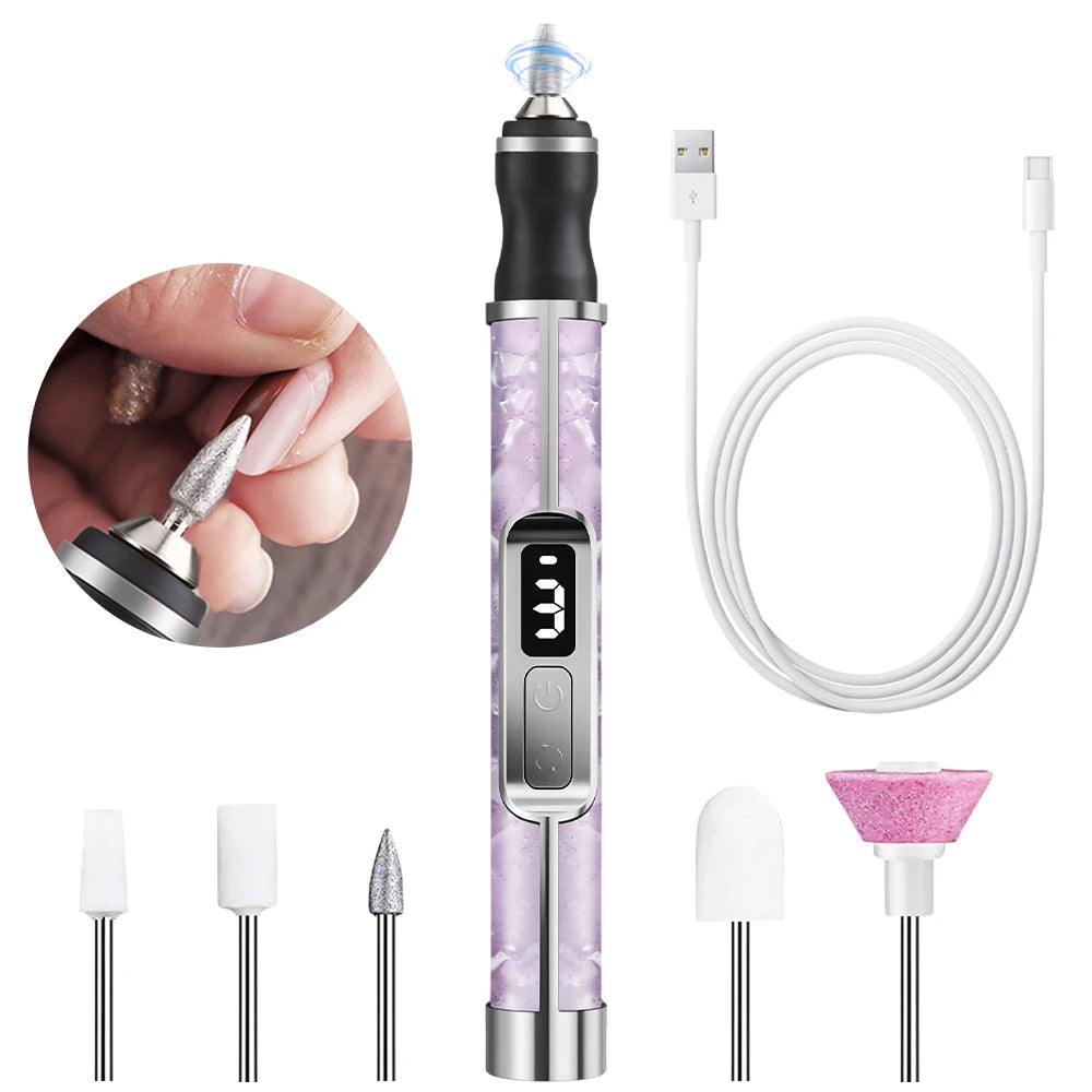 Rechargeable Electric Nail Drill Kit with 3 Modes and LED Display