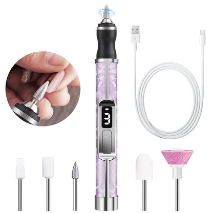 Rechargeable Electric Nail Drill Kit with 3 Modes and LED Display
