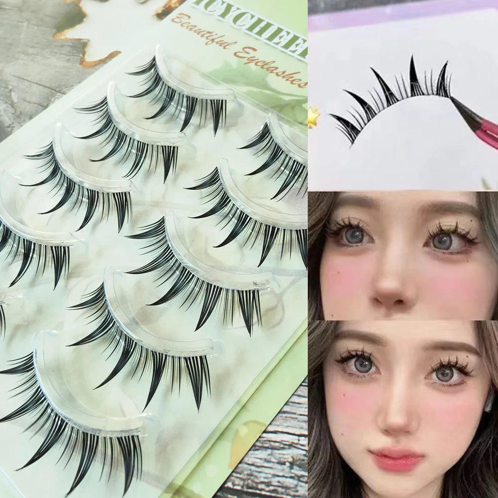 5 Pairs Natural Long Cat Eye False Eyelashes