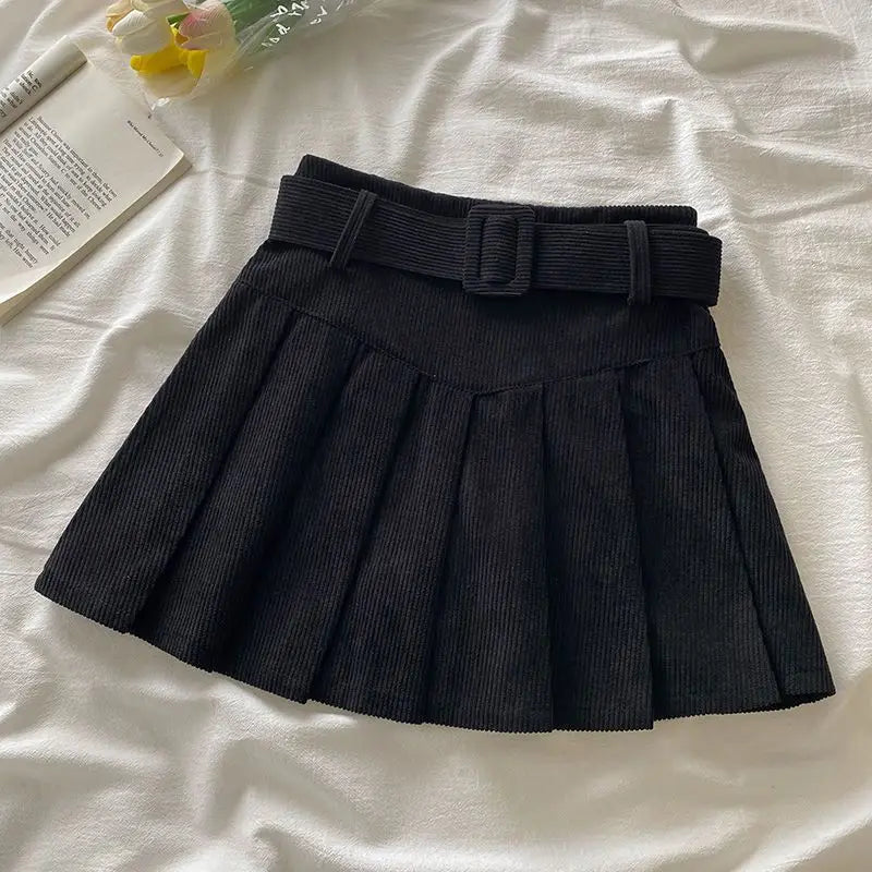 Corduroy Pleated Skirt