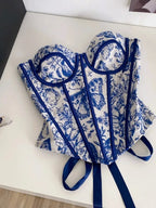 Sin mangas de jacquard con diseño cruzado en el pecho