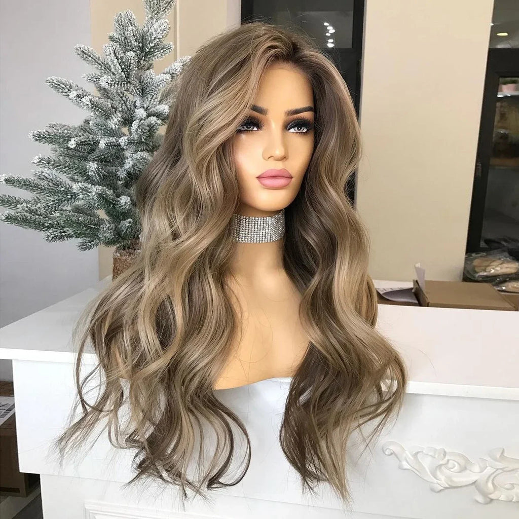 Highlight Brown Glueless Soft Long body wave 5x5 Silk Base Jewish Human Hair With BabyHair HD Lace European Hair Preplucked