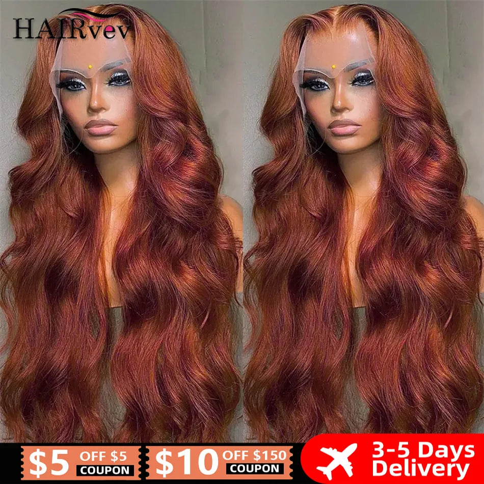 Brazilian Reddish Brown 13x4 13x6 HD Lace Front Wigs Human Hair N33# Body Wave Colored Lace Frontal Wig Woman Pre Plucked Sale