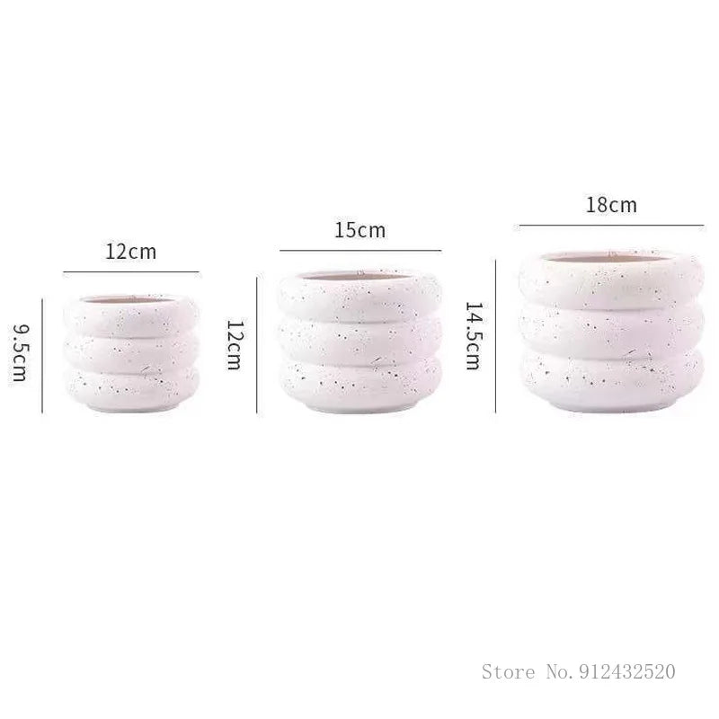 Nordic Ceramic Frosted Flower Pots with Holes