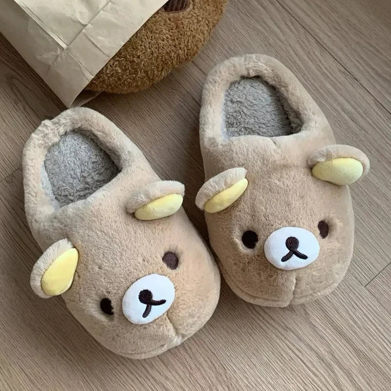 Kawaii Cartoon Bear Cotton Slippers