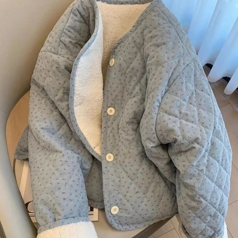 Chic Floral Corduroy Jacket