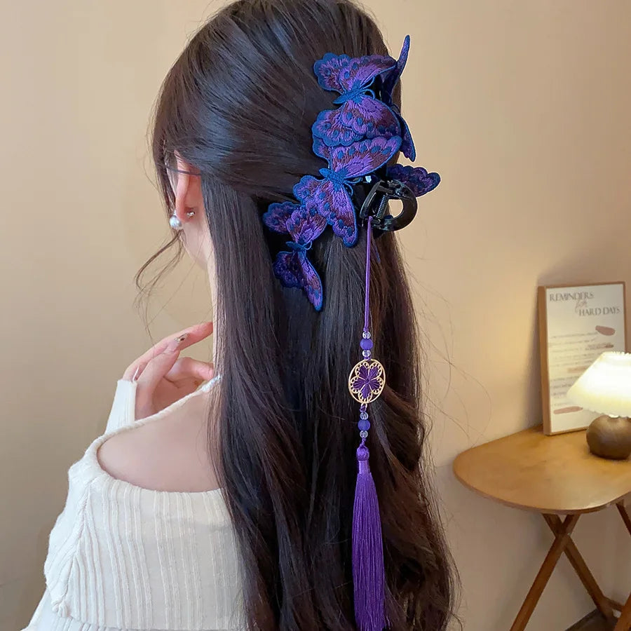 New Chinese Style Kniting Butterfly Hair Claws
