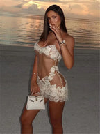 Lace Transparent Mini Dress