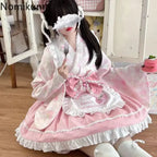 Flare Sleeve Bandage Ruffles Shirt High Waist A-line Skirt Set