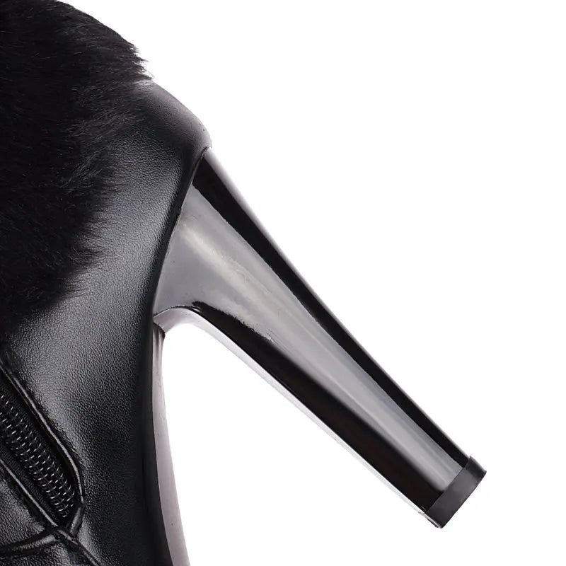 Round Toe Mid Calf Boots