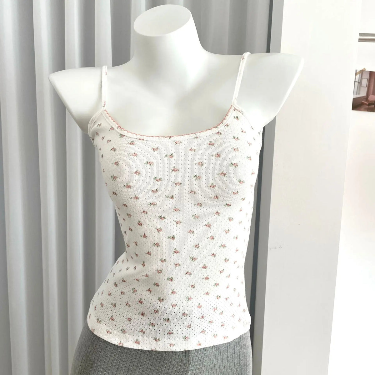 Floral Eyelet Bow Crop Top