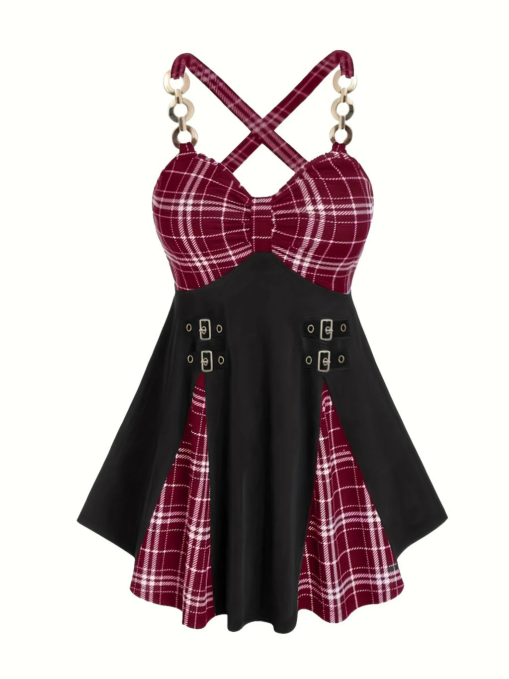 Vintage Checkered Plaid Dress