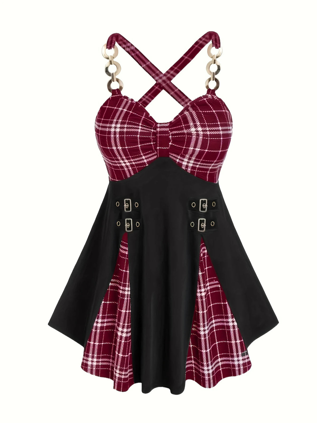 Vintage Checkered Plaid Dress