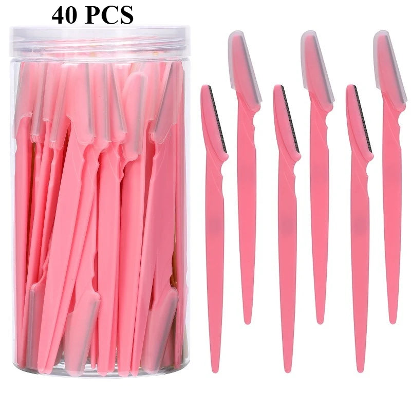 12/30/40/66PCS Brown Eyebrow Razor