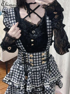 Heavy Patchwork Sleeve Tie Lace Bow Shirt