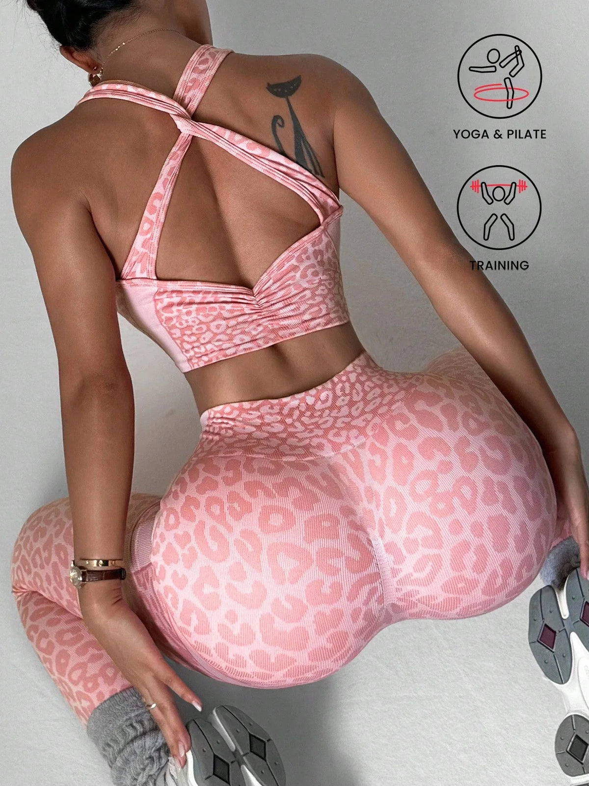 Leopard Print Two-Piece Activewear Set