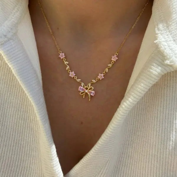 Sparkling Cherry Blossoms Butterfly Bracelet