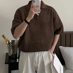Hollow Out Knit Polo