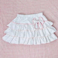 Harajuku Girls Lolita Mini Falda Y2K Mujer Estilo Japonés Lazo Faldas Plisadas Lindas Dulces Lunares Volantes Faldas con Capas Regalo