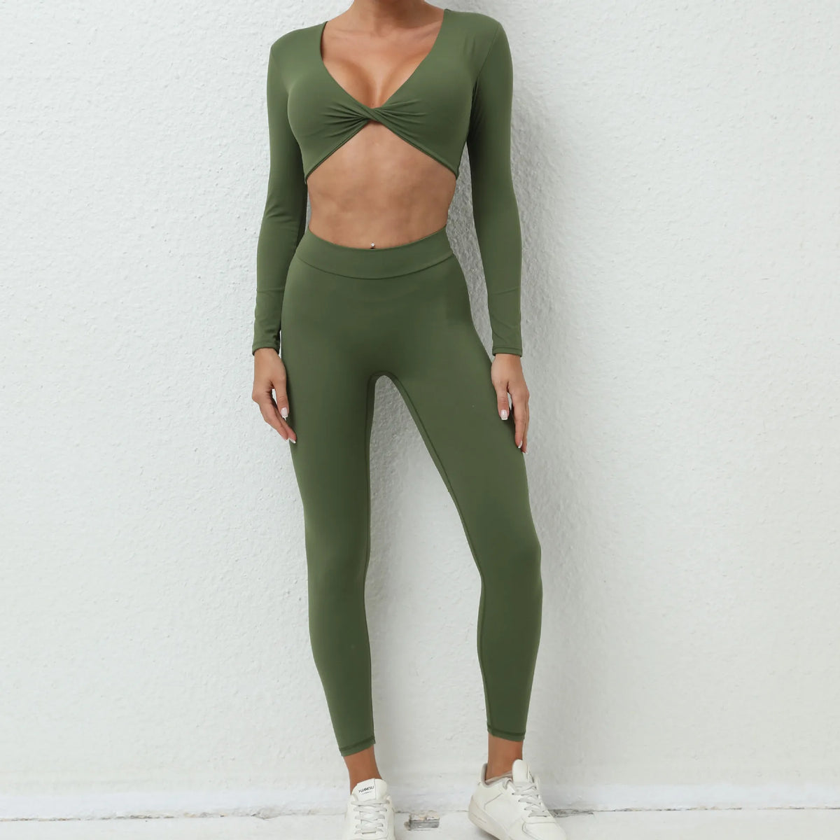 1/2Pcs Pad Long Sleeve Crop Top