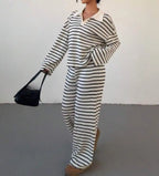 Casual Loose Striped Pants Set
