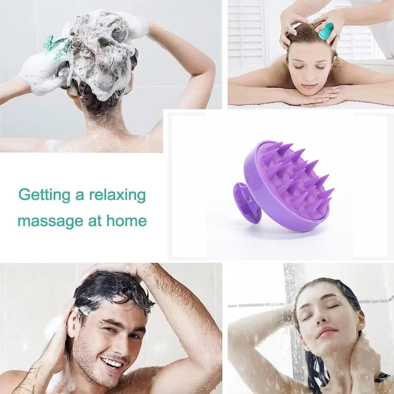 2Pcs/Set Detangling Hair Brush & Silicone Scalp Massager Shampoo Brush Set