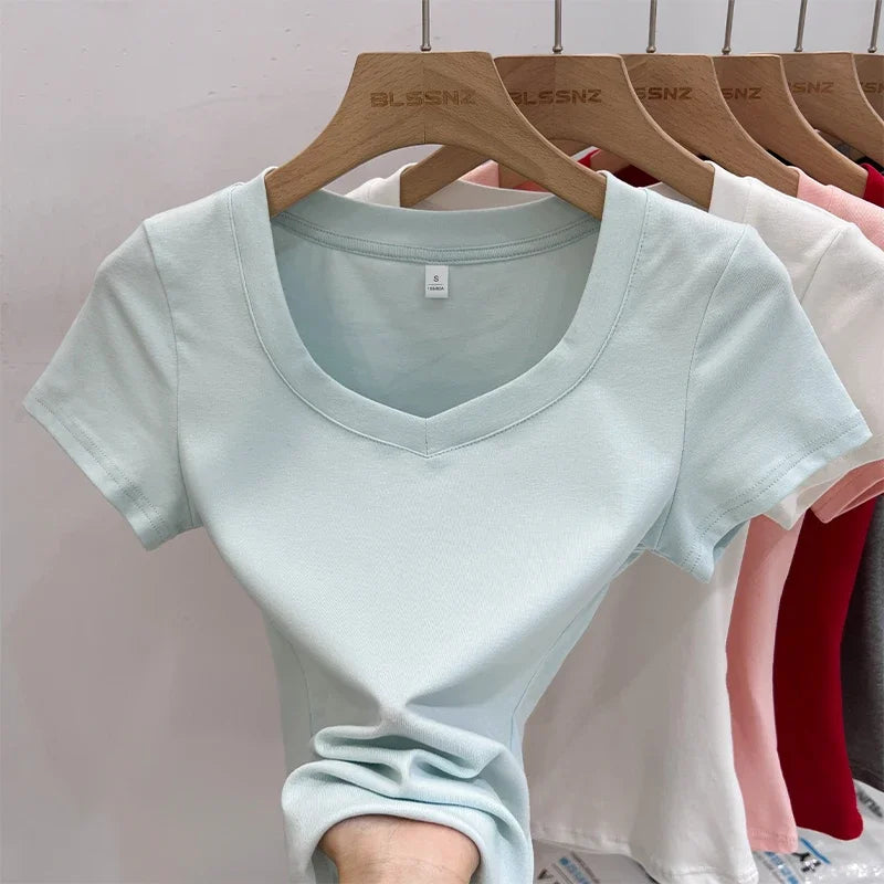 V-Neck Women T Shirt