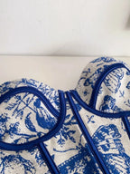 Sin mangas de jacquard con diseño cruzado en el pecho