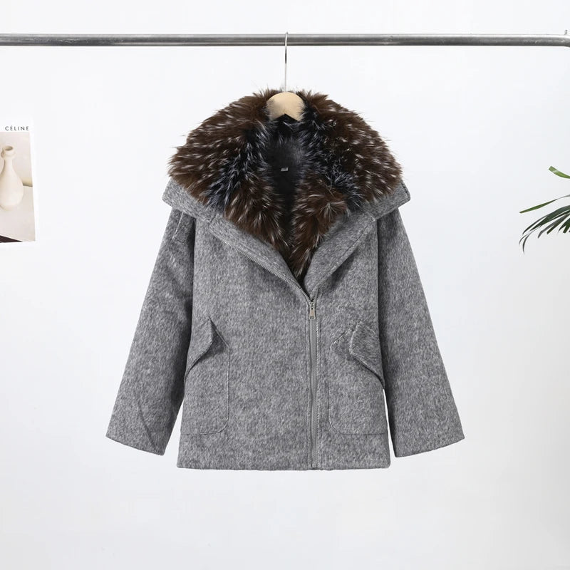 Faux Fur Collar Cotton Jacket