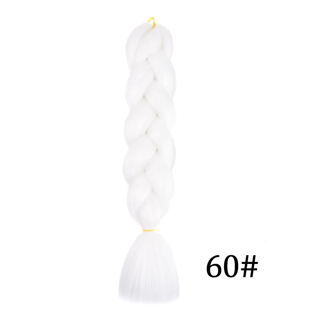 Synthetic 24Inch Long Jumbo Braids Extensions Yaki Straight Braiding Hair Afro Ombre Color Hair