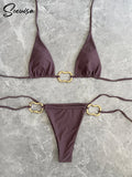 Conjunto de bikini nuevo 2025 Bikinis sexy Trajes de baño para mujer Trajes de baño para mujer Traje de baño brasileño Trajes de baño para nadar Ropa de playa biquini Verano