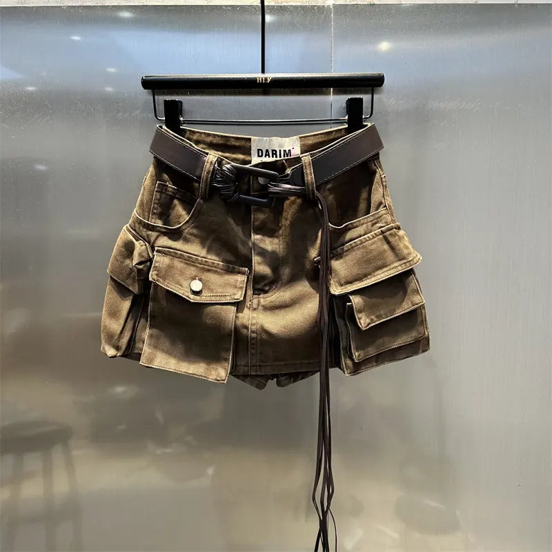 Cargo Denim Skirt