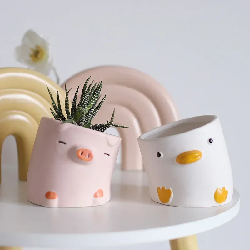 Cartoon Animal Small Flower Pots