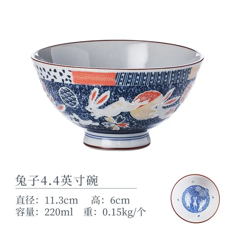 Japanese Cartoon Rabbit Ceramic Bowl
