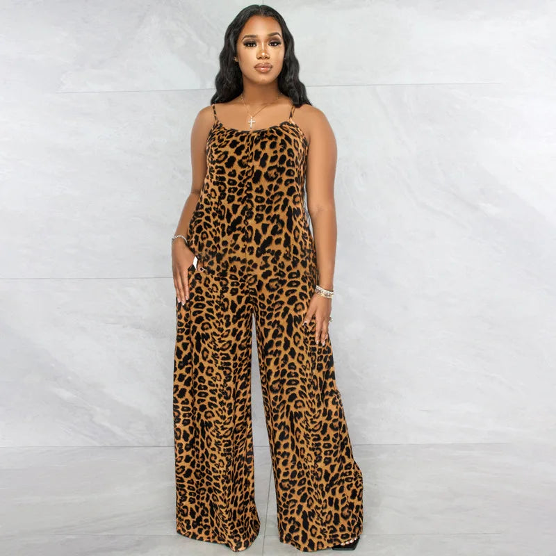 Leopard Print Cami Jumpsuit