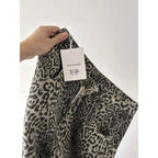Pantalones vaqueros americanos vintage de leopardo de cintura alta para mujer, informales, años 2000, holgados, Y2K, pierna ancha, grunge, de calle, de mezclilla lavada