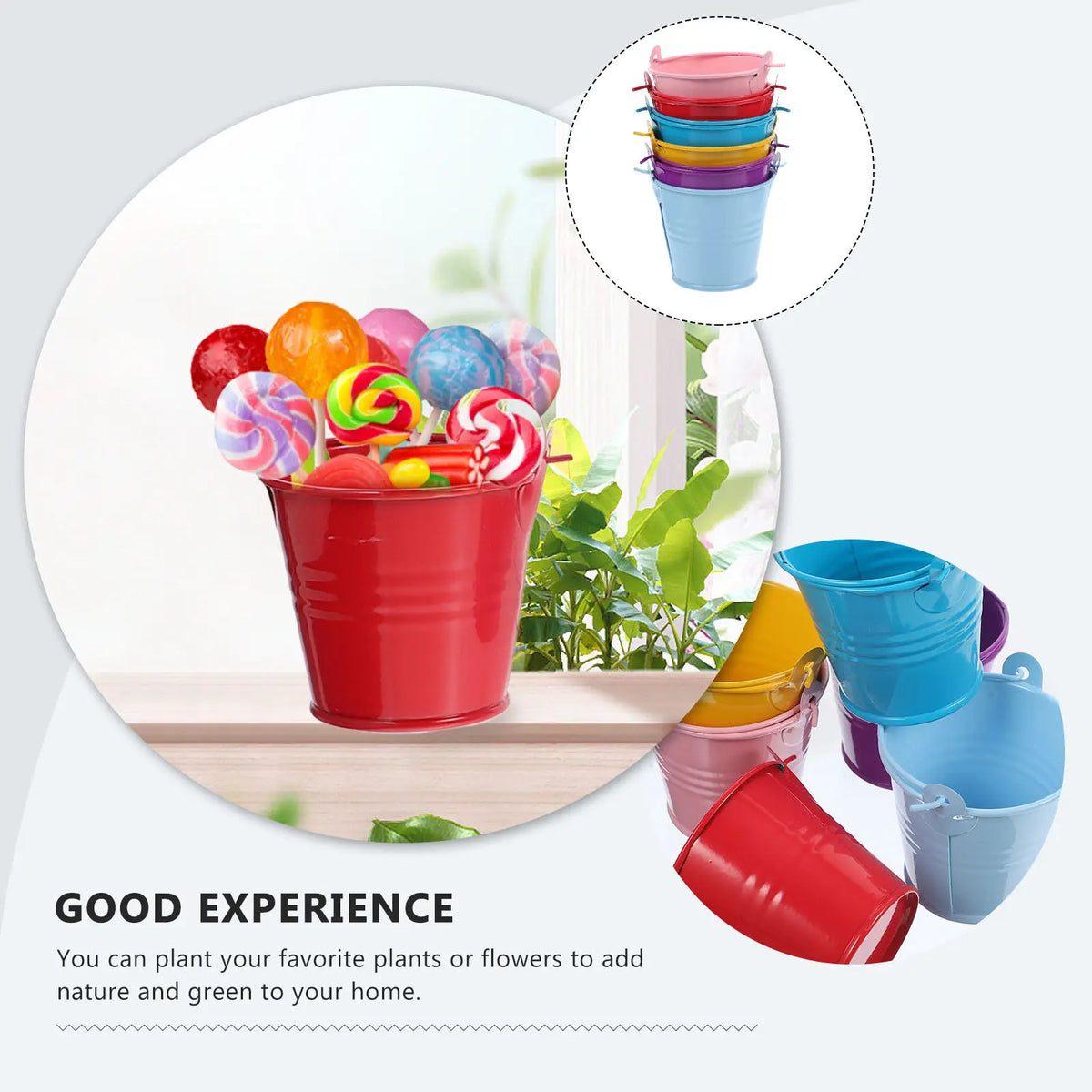 6pcs Colorful Iron Flower Pots