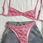 Bikini de moda con estampado floral para mujer, traje de baño de dos piezas, conjunto de bikini, bañador, купальник женский
