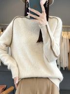 100% Merino Wool Mock Collar Sweater