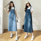 Vestido vaquero con tirantes de talla grande 5XL para verano, vestido sin mangas para mujer, vestidos vaqueros holgados, vestidos vaqueros coreanos con tirantes