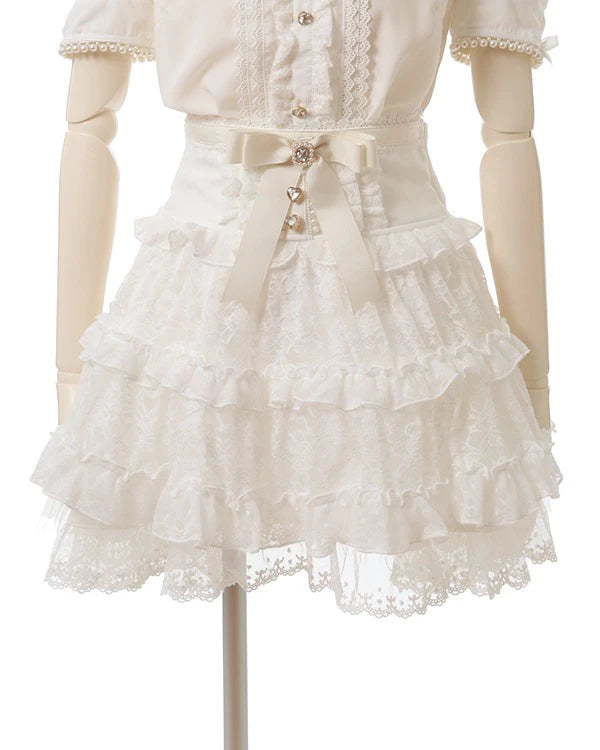 Puffy Lace Bow Skirt